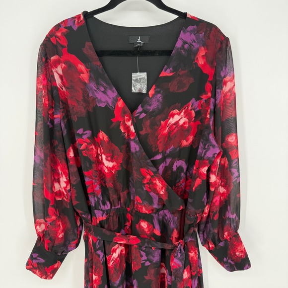 J JASON WU CHIFFON FIT‎ & FLARE MIDI FLORAL DRESS 1X - Picture 2 of 14